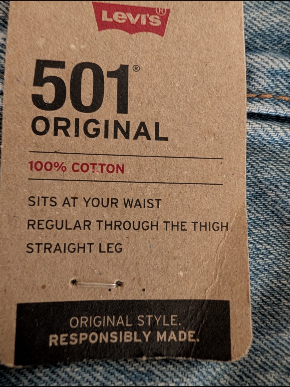 Levi's 501 Classic Straight Light Blue Jeans NWT - Picture 5 of 5